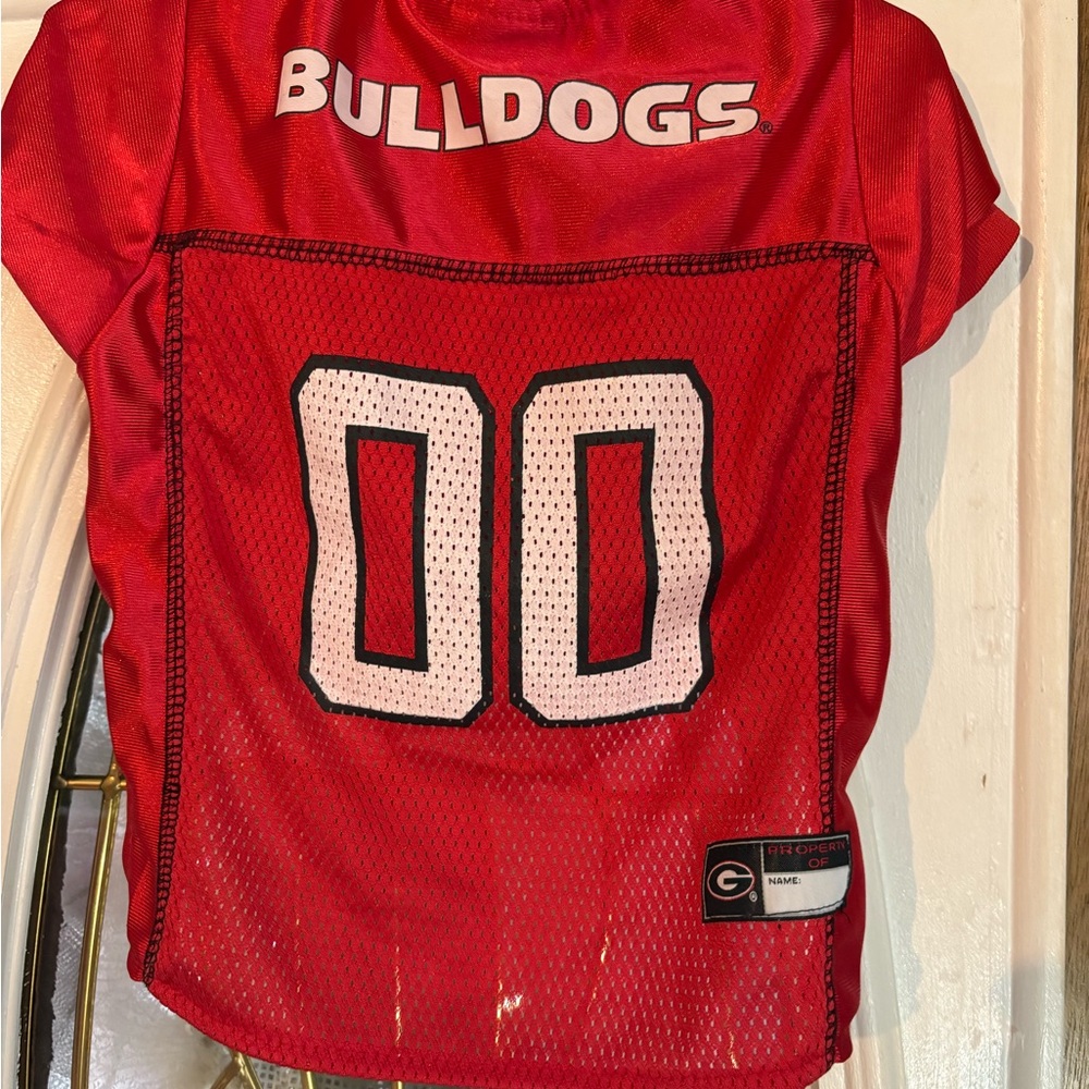 Pets First Red Bulldogs UGA Football Jersey with White Number